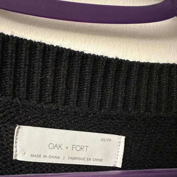 Oak + Fort Black Sweater Dress | 34” Length | Relaxed Fit - Picture 2 of 6